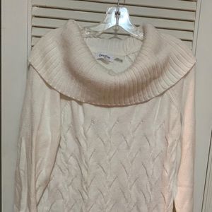 Calvin Klein cream colored cowl neck sweater
